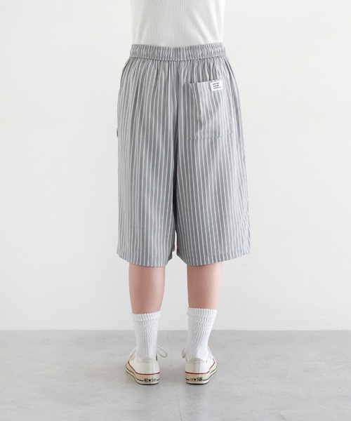 ANME(アンメ)の「レーヨンストライプイージーショートパンツ(その他パンツ・レディース・モカ/グレー/サックスブルー・M/L/XL)」の9枚目の写真