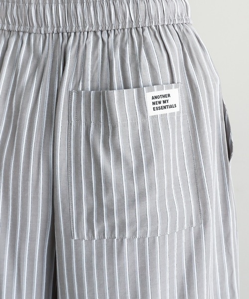 ANME(アンメ)の「レーヨンストライプイージーショートパンツ(その他パンツ・レディース・モカ/グレー/サックスブルー・M/L/XL)」の15枚目の写真