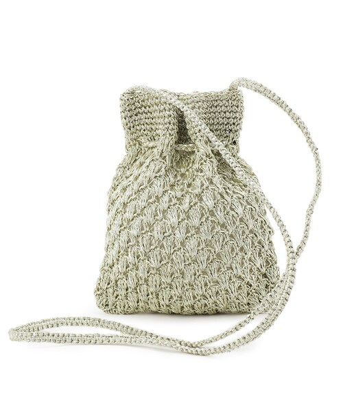 NE QUITTEZ PAS!（ヌキテパ）の「ne Quittez pas（ヌキテパ）METALLIC MACRAME SAKOCHE BAG（ショルダーバッグ・レディース・シルバー・00）」の4枚目の写真