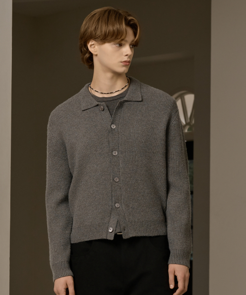 HYOJI（ヒョージ）の「FW ウォッシャブルハチカラークロップニットカーディガン (3カラー)（カーディガン/ボレロ・メンズ・ブラウン/チャコール/ブラック・L/M）」の7枚目の写真