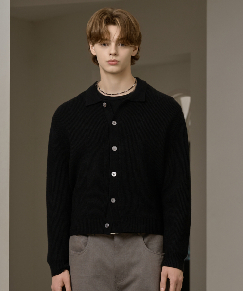 HYOJI（ヒョージ）の「FW ウォッシャブルハチカラークロップニットカーディガン (3カラー)（カーディガン/ボレロ・メンズ・ブラウン/チャコール/ブラック・L/M）」の9枚目の写真
