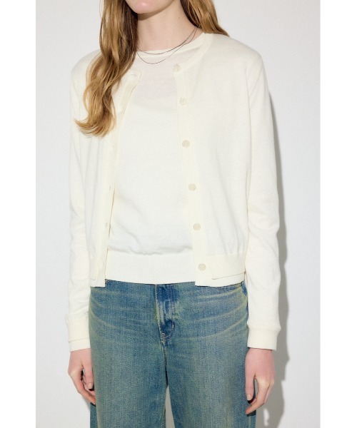 AZUL by moussy(アズールバイマウジー)の「カシミヤミックスレイヤードニットカーディガン(カーディガン/ボレロ・レディース・ライトブルー/ブラック/オフホワイト/杢グレー/ライトイエロー・MEDIUM/SMALL)」の7枚目の写真