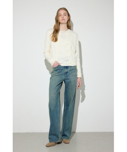 AZUL by moussy(アズールバイマウジー)の「カシミヤミックスレイヤードニットカーディガン(カーディガン/ボレロ・レディース・ライトブルー/ブラック/オフホワイト/杢グレー/ライトイエロー・MEDIUM/SMALL)」の9枚目の写真