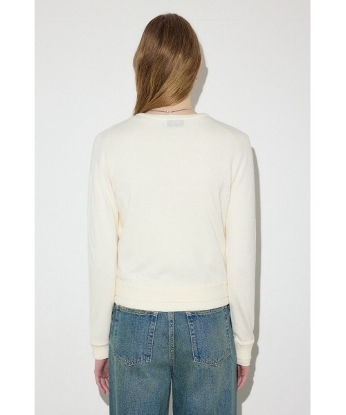 AZUL by moussy(アズールバイマウジー)の「カシミヤミックスレイヤードニットカーディガン(カーディガン/ボレロ・レディース・ライトブルー/ブラック/オフホワイト/杢グレー/ライトイエロー・MEDIUM/SMALL)」の12枚目の写真