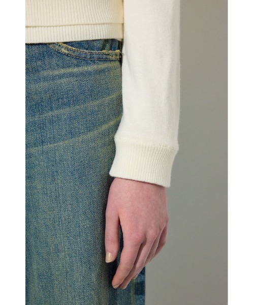 AZUL by moussy(アズールバイマウジー)の「カシミヤミックスレイヤードニットカーディガン(カーディガン/ボレロ・レディース・ライトブルー/ブラック/オフホワイト/杢グレー/ライトイエロー・MEDIUM/SMALL)」の15枚目の写真