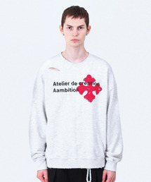 AAMBITION（アアンビション）の「アトリエクロススウェットシャツ（メランジホワイト）（スウェット）」