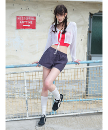 Nylon Lace Short Pants Dark Navy