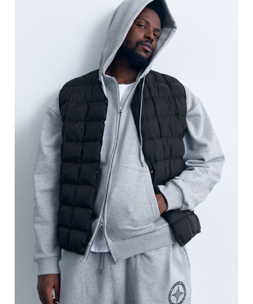 Vネック軽量ダウンベスト AM2068 BK（ベスト）｜AIRIT（アイリット）の