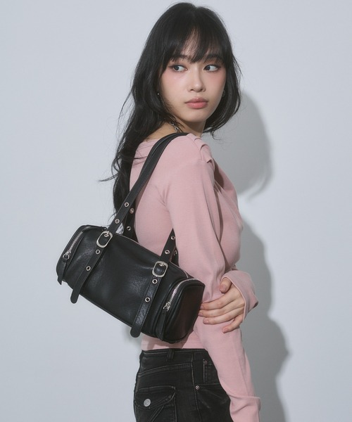 ENVYM（アンビー）の「ミニ ボストン ハンドバッグ（ハンドバッグ・レディース・ベージュ/ブラック・FREE）」の4枚目の写真