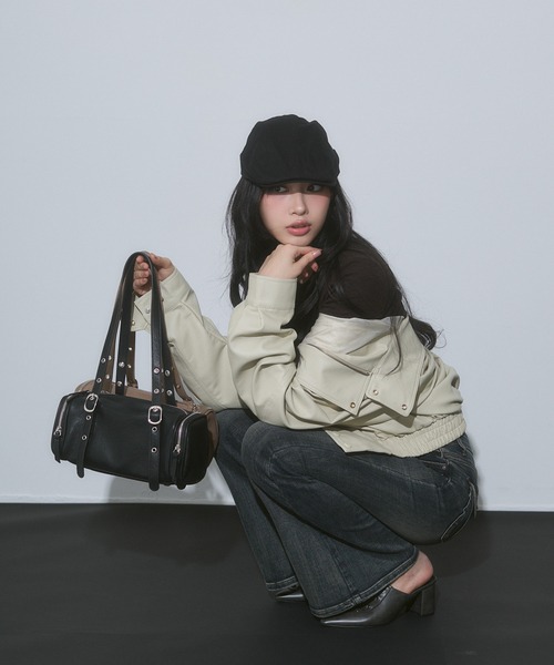 ENVYM（アンビー）の「ミニ ボストン ハンドバッグ（ハンドバッグ・レディース・ベージュ/ブラック・FREE）」の12枚目の写真