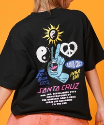 SANTA CRUZ/サンタクルーズ 半袖Tシャツ レディース PEACE HAND MIX UP S/S TEE ムラサキ限定 502262431