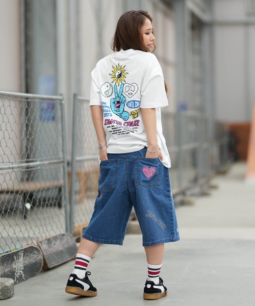 SANTA CRUZ（サンタクルーズ）の「SANTA CRUZ/サンタクルーズ 半袖Tシャツ レディース PEACE HAND MIX UP S/S TEE ムラサキ限定 502262431（Tシャツ/カットソー・レディース・シルバーグレー/ホワイト/ブラック/ライトピンク・XL/L/M）」の8枚目の写真