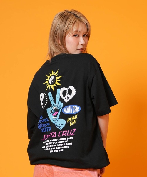 SANTA CRUZ（サンタクルーズ）の「SANTA CRUZ/サンタクルーズ 半袖Tシャツ レディース PEACE HAND MIX UP S/S TEE ムラサキ限定 502262431（Tシャツ/カットソー・レディース・シルバーグレー/ホワイト/ブラック/ライトピンク・XL/L/M）」の11枚目の写真