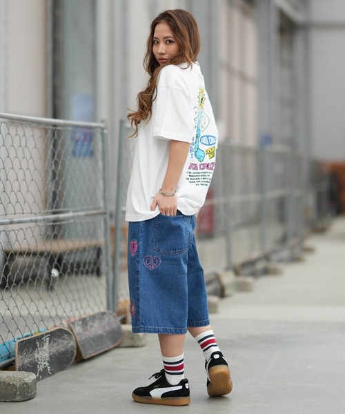 SANTA CRUZ（サンタクルーズ）の「SANTA CRUZ/サンタクルーズ 半袖Tシャツ レディース PEACE HAND MIX UP S/S TEE ムラサキ限定 502262431（Tシャツ/カットソー・レディース・シルバーグレー/ホワイト/ブラック/ライトピンク・XL/L/M）」の9枚目の写真