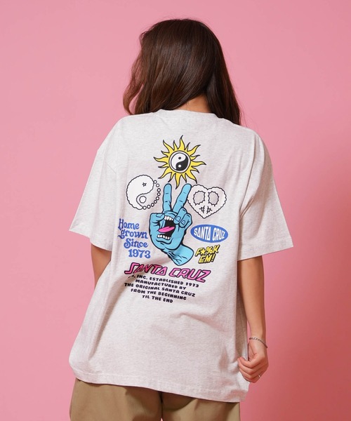SANTA CRUZ（サンタクルーズ）の「SANTA CRUZ/サンタクルーズ 半袖Tシャツ レディース PEACE HAND MIX UP S/S TEE ムラサキ限定 502262431（Tシャツ/カットソー・レディース・シルバーグレー/ホワイト/ブラック/ライトピンク・XL/L/M）」の16枚目の写真
