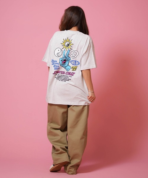 SANTA CRUZ（サンタクルーズ）の「SANTA CRUZ/サンタクルーズ 半袖Tシャツ レディース PEACE HAND MIX UP S/S TEE ムラサキ限定 502262431（Tシャツ/カットソー・レディース・シルバーグレー/ホワイト/ブラック/ライトピンク・XL/L/M）」の18枚目の写真