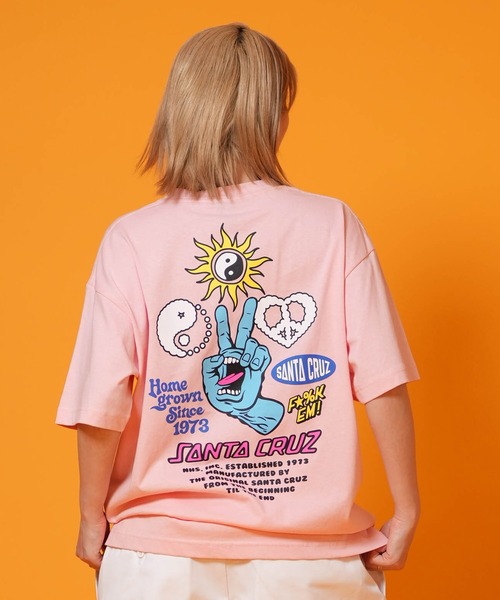 SANTA CRUZ（サンタクルーズ）の「SANTA CRUZ/サンタクルーズ 半袖Tシャツ レディース PEACE HAND MIX UP S/S TEE ムラサキ限定 502262431（Tシャツ/カットソー・レディース・シルバーグレー/ホワイト/ブラック/ライトピンク・XL/L/M）」の21枚目の写真
