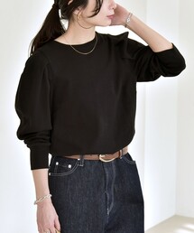 quaranciel:〈洗濯機可能〉パワーショルダー クルーネック プルオーバー