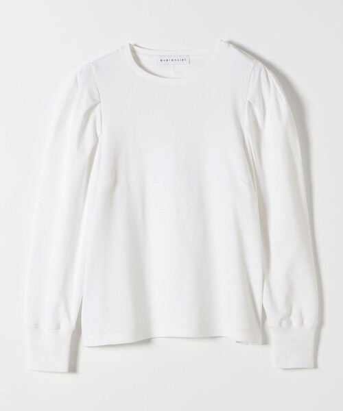 quaranciel(カランシエル)の「quaranciel:〈洗濯機可能〉パワーショルダー クルーネック プルオーバー(Tシャツ/カットソー・レディース・ホワイト/ブラック・ONE SIZE)」の19枚目の写真