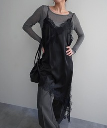 Rashik（ラシク）の「【Rashik】アンバランスサテンレースキャミワンピ（ワンピース）」