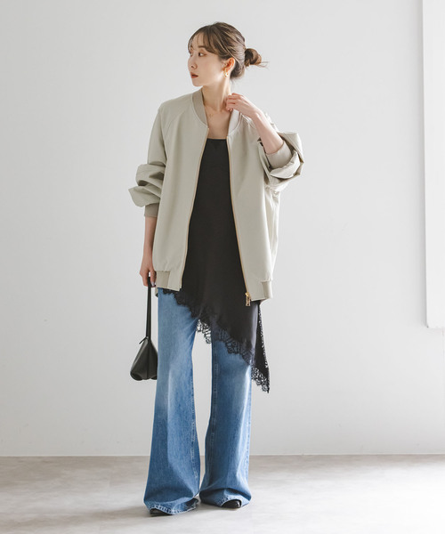 Noble（ノーブル）の「ルナサテンレースアシンメトリーキャミ（キャミソール・レディース・ブラック/ホワイト・FREE）」の6枚目の写真