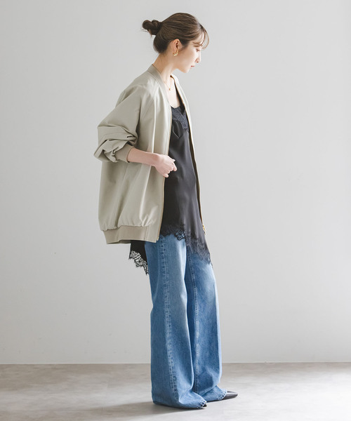 Noble（ノーブル）の「ルナサテンレースアシンメトリーキャミ（キャミソール・レディース・ブラック/ホワイト・FREE）」の12枚目の写真