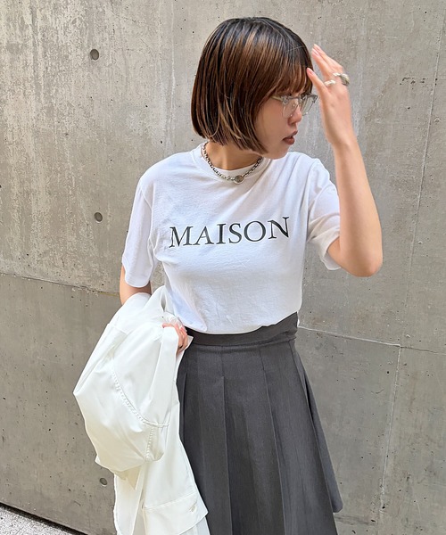 Narcissus(ナルシス)の「メゾンTシャツ(Tシャツ/カットソー・レディース・ブラック/ホワイト・FREE)」の2枚目の写真