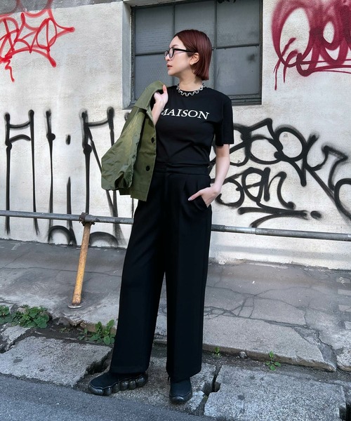 Narcissus(ナルシス)の「メゾンTシャツ(Tシャツ/カットソー・レディース・ブラック/ホワイト・FREE)」の3枚目の写真