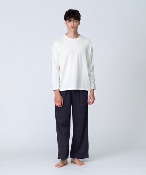 Foo Tokyo(フートーキョー)の「【メンズ】シルクコットンロングスリーブTシャツ ホワイト(Tシャツ/カットソー・メンズ・ホワイト・LL/L/M)」の2枚目の写真