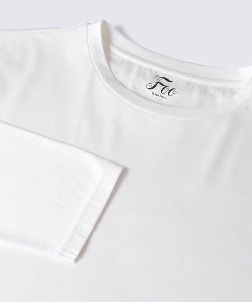 Foo Tokyo(フートーキョー)の「【メンズ】シルクコットンロングスリーブTシャツ ホワイト(Tシャツ/カットソー・メンズ・ホワイト・LL/L/M)」の6枚目の写真