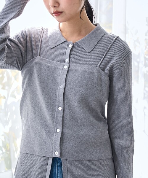 coen（コーエン）の「ソウバリニット キャミソールビスチェ【インフルエンサー紹介アイテム】（ニット/セーター・レディース・ブラック/グレー/ナチュラル・FREE）」の2枚目の写真