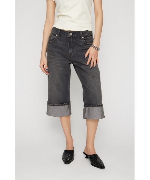 LAGUA GEM(ラグアジェム)の「FOLD MIDDLE デニム(デニムパンツ・レディース・ブラック/ブルー・X-SMALL/SMALL/MEDIUM)」の2枚目の写真