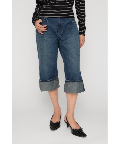 LAGUA GEM(ラグアジェム)の「FOLD MIDDLE デニム(デニムパンツ・レディース・ブラック/ブルー・X-SMALL/SMALL/MEDIUM)」の8枚目の写真