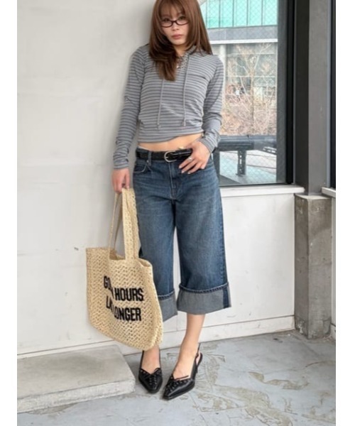 LAGUA GEM(ラグアジェム)の「FOLD MIDDLE デニム(デニムパンツ・レディース・ブラック/ブルー・X-SMALL/SMALL/MEDIUM)」の20枚目の写真