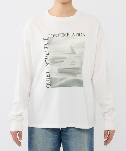 BARNYARDSTORM（バンヤードストーム）の「BARNYARDSTORM / BOOKフォトＴ（Tシャツ/カットソー・レディース・ホワイト/ベージュ・FREE）」の10枚目の写真