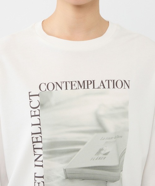 BARNYARDSTORM（バンヤードストーム）の「BARNYARDSTORM / BOOKフォトＴ（Tシャツ/カットソー・レディース・ホワイト/ベージュ・FREE）」の13枚目の写真