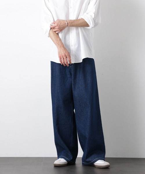 NANO universe(ナノユニバース)の「「OtoNANO」大人のワイドデニムパンツ(デニムパンツ・メンズ・オフホワイト/ブルー/ネイビー・S/M/L)」の20枚目の写真
