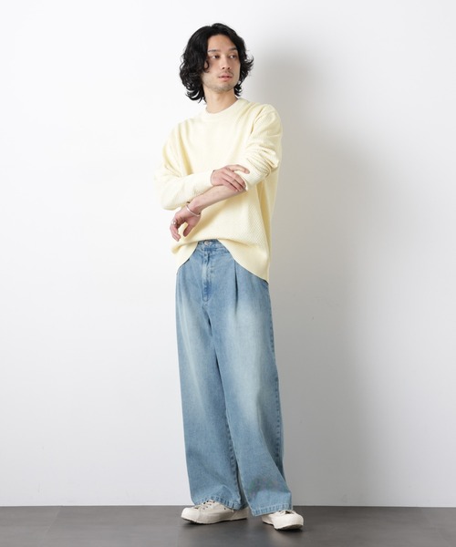 NANO universe(ナノユニバース)の「「OtoNANO」大人のワイドデニムパンツ(デニムパンツ・メンズ・オフホワイト/ブルー/ネイビー・S/M/L)」の7枚目の写真