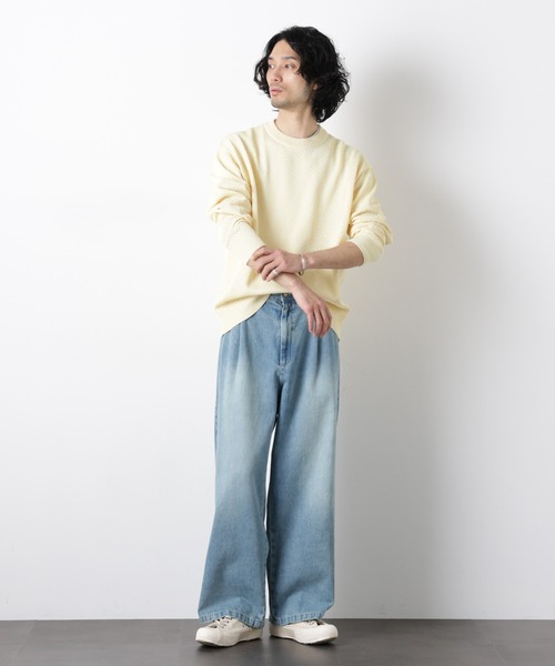 NANO universe(ナノユニバース)の「「OtoNANO」大人のワイドデニムパンツ(デニムパンツ・メンズ・オフホワイト/ブルー/ネイビー・S/M/L)」の8枚目の写真