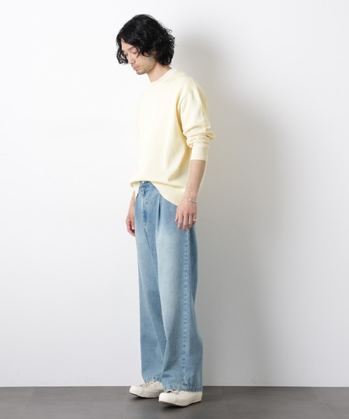 NANO universe(ナノユニバース)の「「OtoNANO」大人のワイドデニムパンツ(デニムパンツ・メンズ・オフホワイト/ブルー/ネイビー・S/M/L)」の11枚目の写真