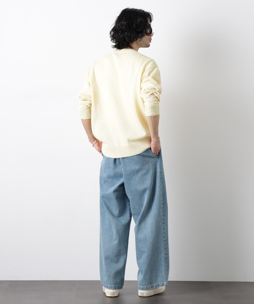 NANO universe(ナノユニバース)の「「OtoNANO」大人のワイドデニムパンツ(デニムパンツ・メンズ・オフホワイト/ブルー/ネイビー・S/M/L)」の12枚目の写真