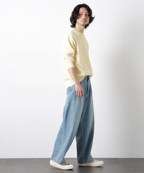 NANO universe(ナノユニバース)の「「OtoNANO」大人のワイドデニムパンツ(デニムパンツ・メンズ・オフホワイト/ブルー/ネイビー・S/M/L)」の10枚目の写真