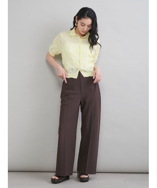 Mila Owen（ミラオーウェン）の「ウエストゴムワイドイージーパンツ（その他パンツ・レディース・ダークブラウン/ライム/モカ/アイボリー・00/1/0）」の12枚目の写真