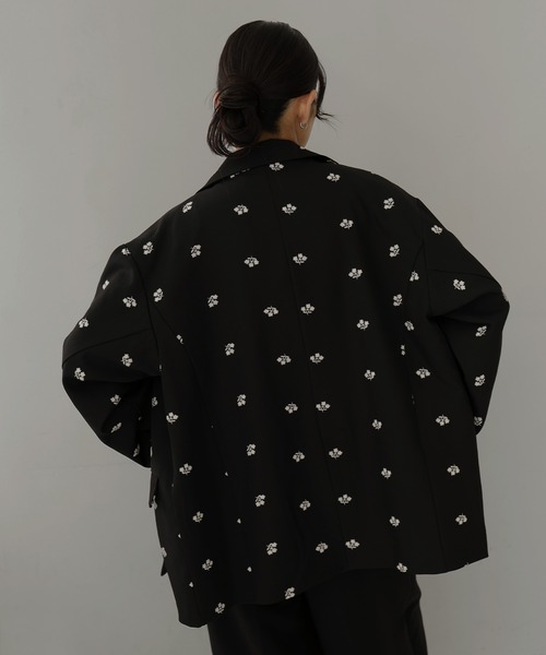 hellam（へラム）の「フラワー刺繍テーラードジャケット（テーラードジャケット・レディース・グレー/ブラック/グリーン・FREE）」の8枚目の写真