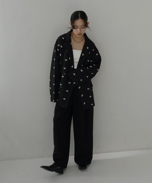 hellam（へラム）の「フラワー刺繍テーラードジャケット（テーラードジャケット・レディース・グレー/ブラック/グリーン・FREE）」の12枚目の写真