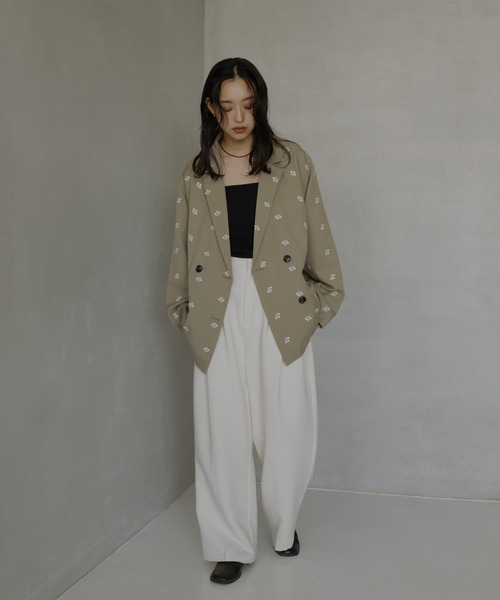 hellam（へラム）の「フラワー刺繍テーラードジャケット（テーラードジャケット・レディース・グレー/ブラック/グリーン・FREE）」の18枚目の写真