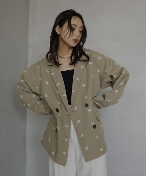 hellam（へラム）の「フラワー刺繍テーラードジャケット（テーラードジャケット・レディース・グレー/ブラック/グリーン・FREE）」の20枚目の写真