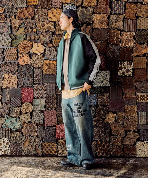 niko and...（ニコアンド）の「ニットトラックジャケット（ブルゾン・メンズ・ブラック/アイボリー/オレンジ/グリーン・MEDIUM/LARGE）」の20枚目の写真