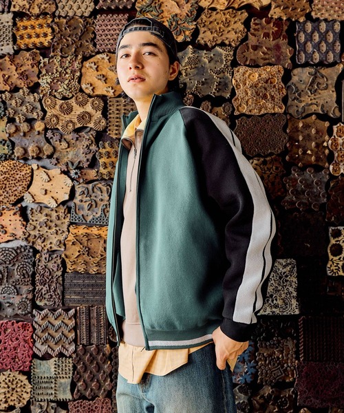 niko and...（ニコアンド）の「ニットトラックジャケット（ブルゾン・メンズ・ブラック/アイボリー/オレンジ/グリーン・MEDIUM/LARGE）」の22枚目の写真