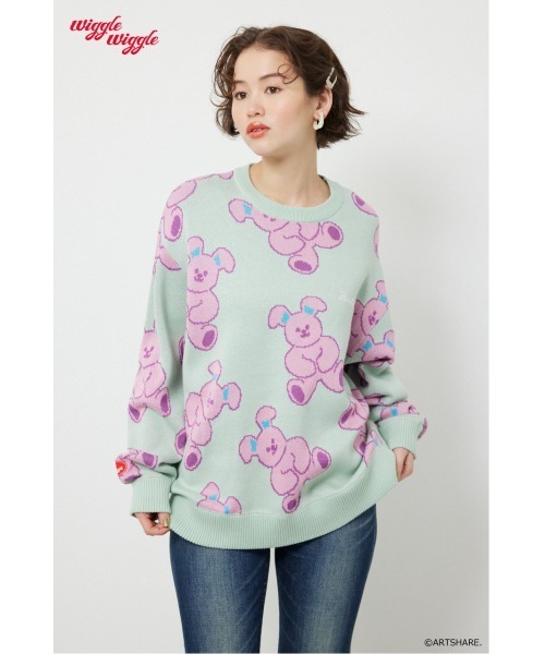 RODEO CROWNS WIDE BOWL（ロデオクラウンズワイドボウル）の「(wiggle wiggle)パターンニットトップス（ニット/セーター・レディース・グリーン系その他/ブルー系その他/ホワイト系その他/ブラウン系その他・FREE）」の3枚目の写真